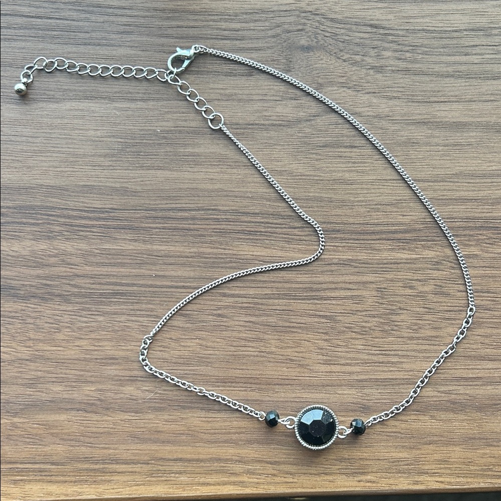 Elegant Black and Silver Necklace